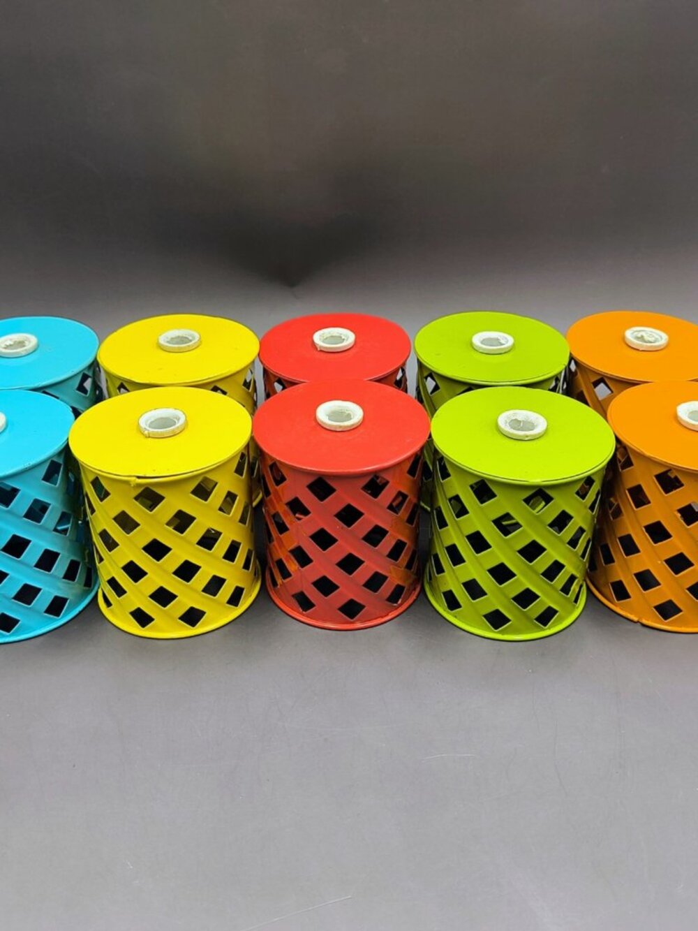 Lot of 10 Metal Lattice String Light Covers for Patio Garden Lights Multicolor